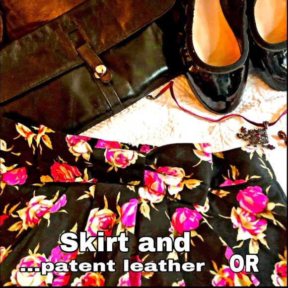 TOPSHOP cute mini floral skirt sash bow Black Rose Print Pink Red Ruched 4P - Picture 7 of 10